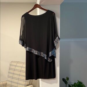 Style & Co Black Asymmetrical Sequin Cocktail Dress